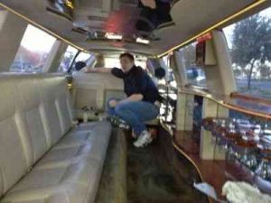 Chris in our Jaguar linousine